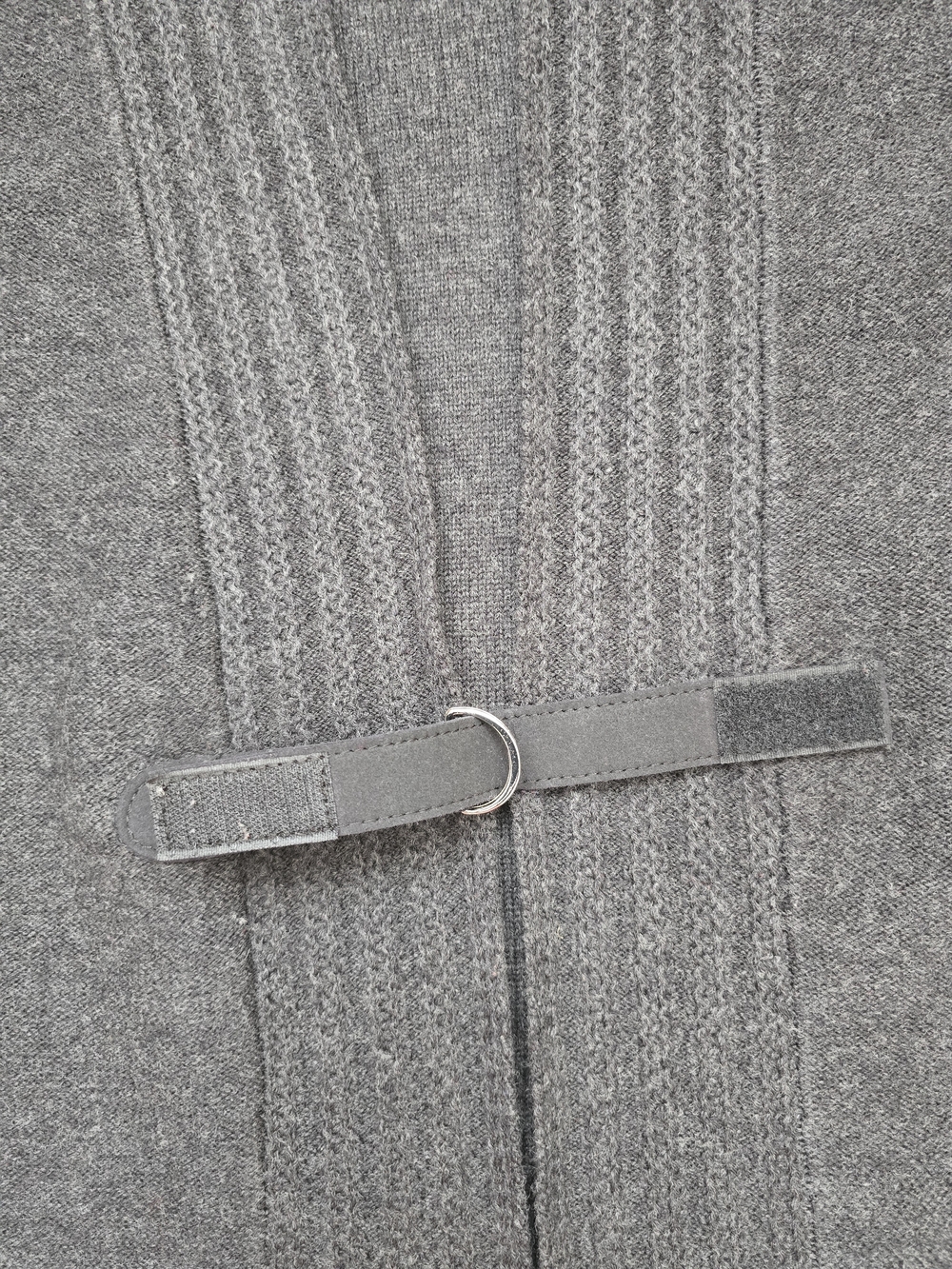 Sarah Spencer Dark Charcoal Shawl Collar Tie-Front Cardigan 100% Wool Size L - Picture 9 of 10
